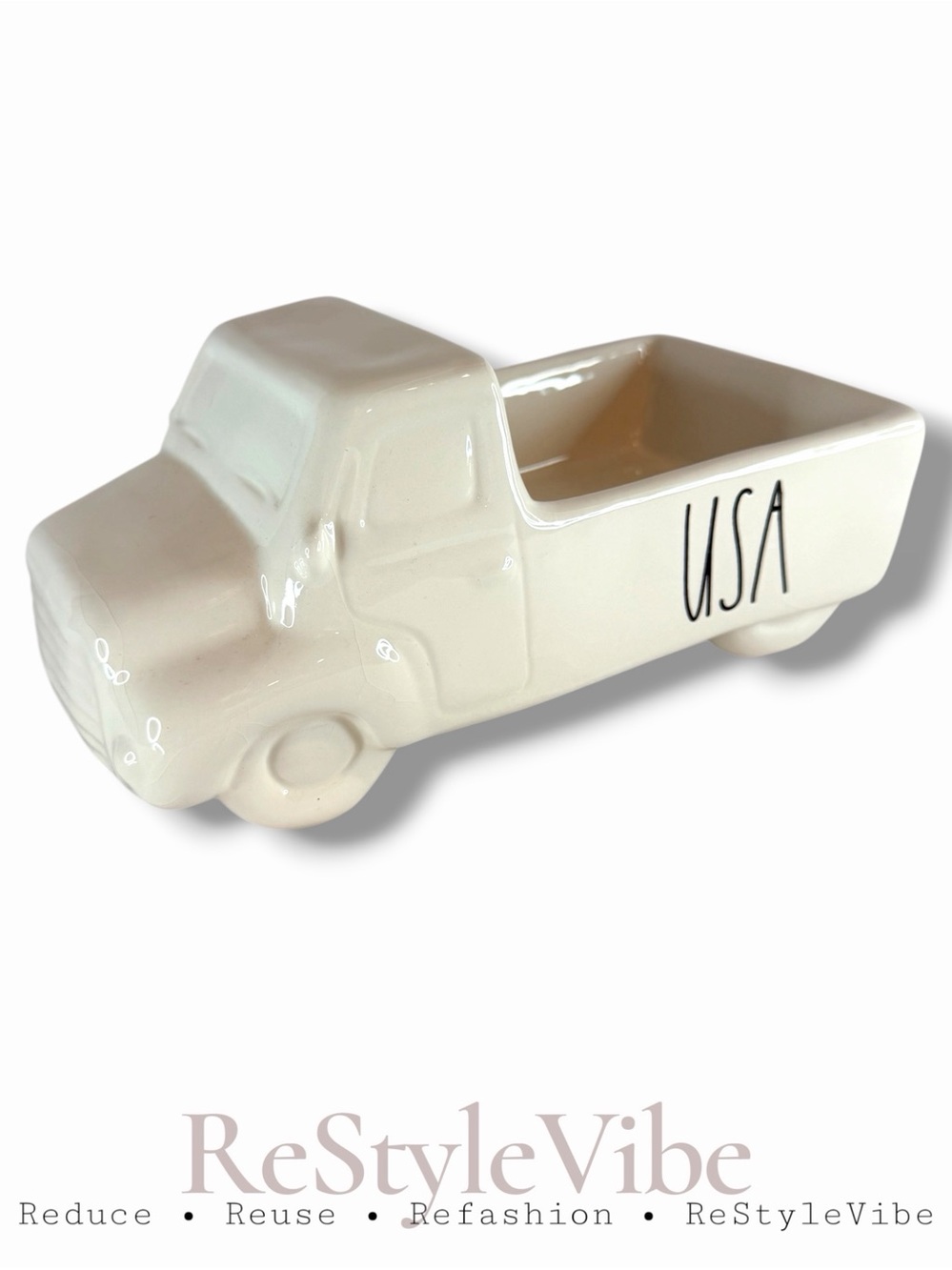 RAE DUNN Trinket Dish Ceramic  Truck USA Patriotic American Home Decor Farmhouse
